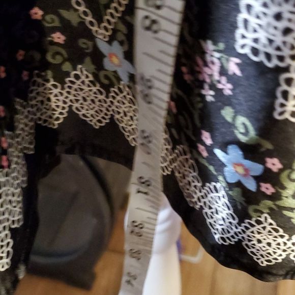Whisper long sleeve floral print dress, balck and pink, M - Picture 3 of 5